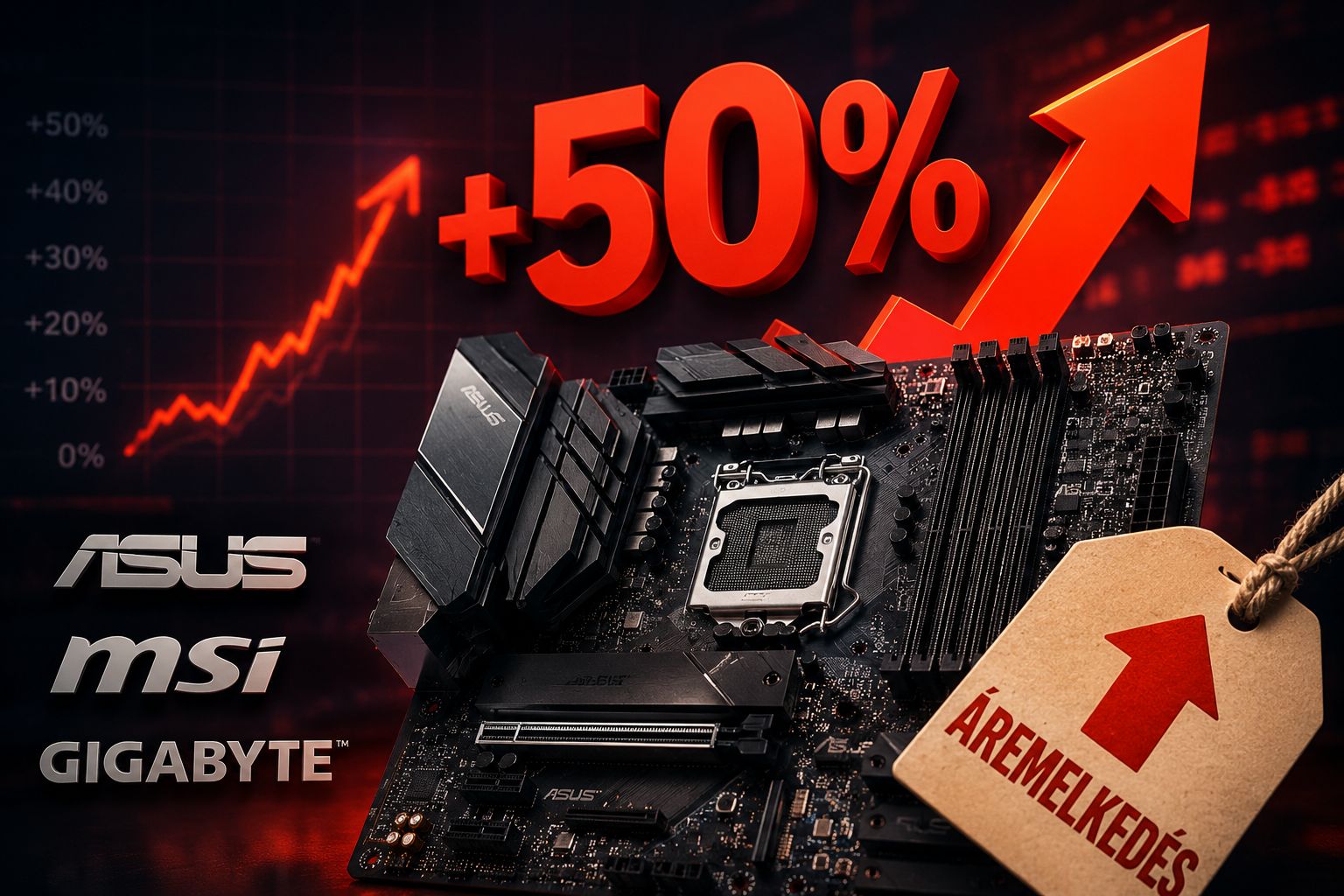 Áremelkedés jöhet a PC-alaplapokban – akár 50%-kal drágulhatnak az ASUS, MSI és Gigabyte lapjai (2026)