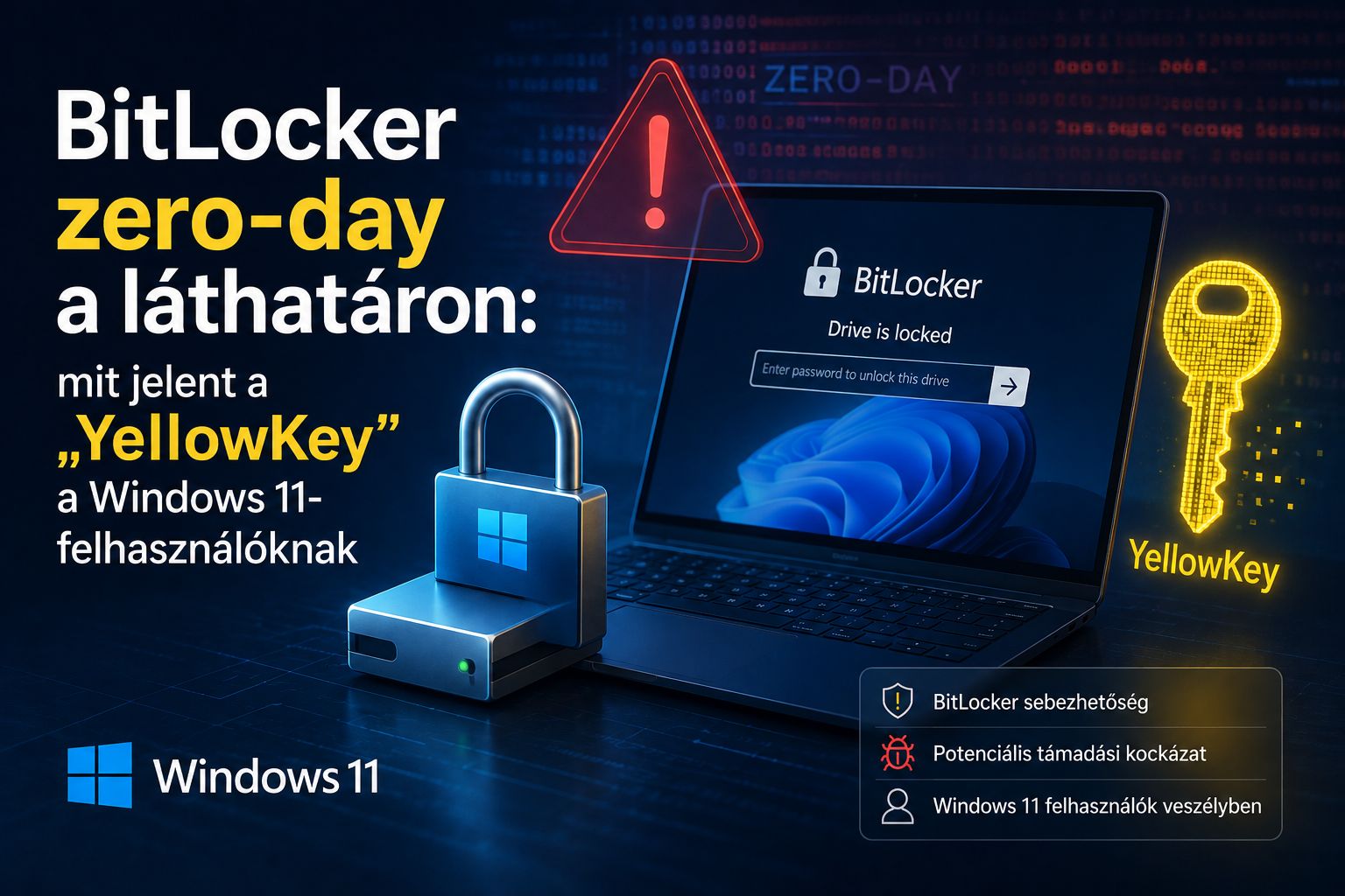 BitLocker zero-day a láthatáron: mit jelent a „YellowKey” a Windows 11-felhasználóknak?