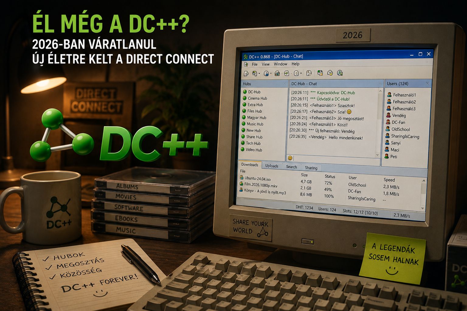 Él még a DC++? 2026-ban váratlanul új életre kelt a Direct Connect
