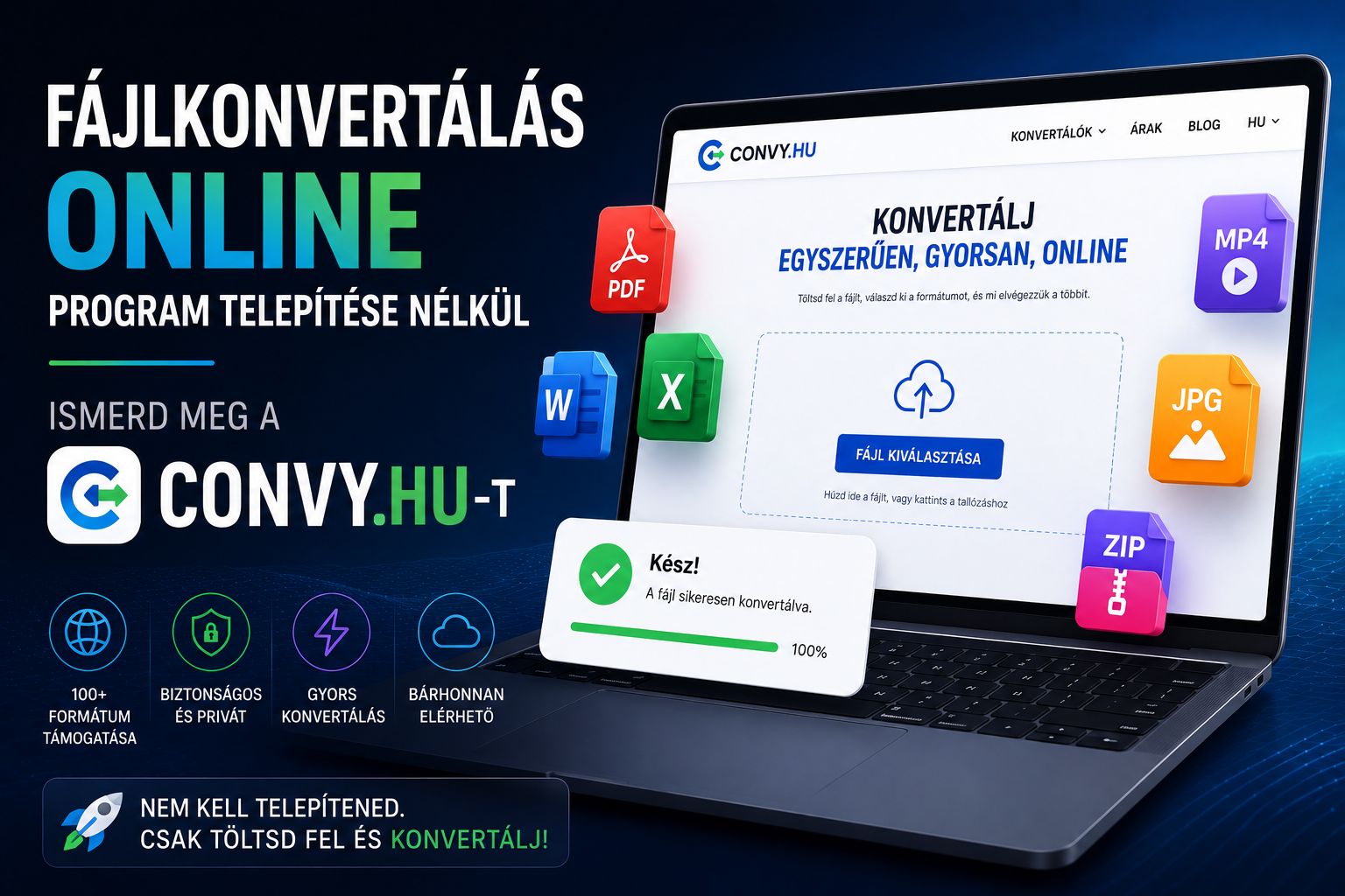 Fájlkonvertálás online, program telepítése nélkül – ismerd meg a Convy.hu-t