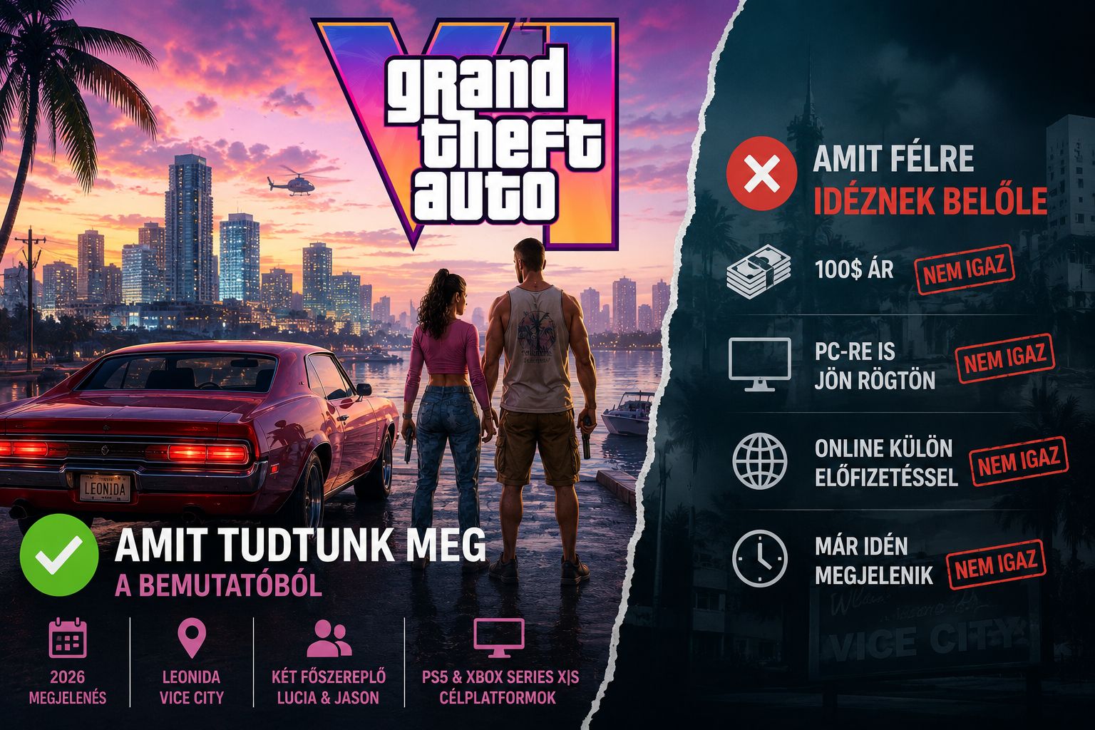 GTA 6: mit tudtunk meg a bemutatóból – és mit idéznek félre belőle