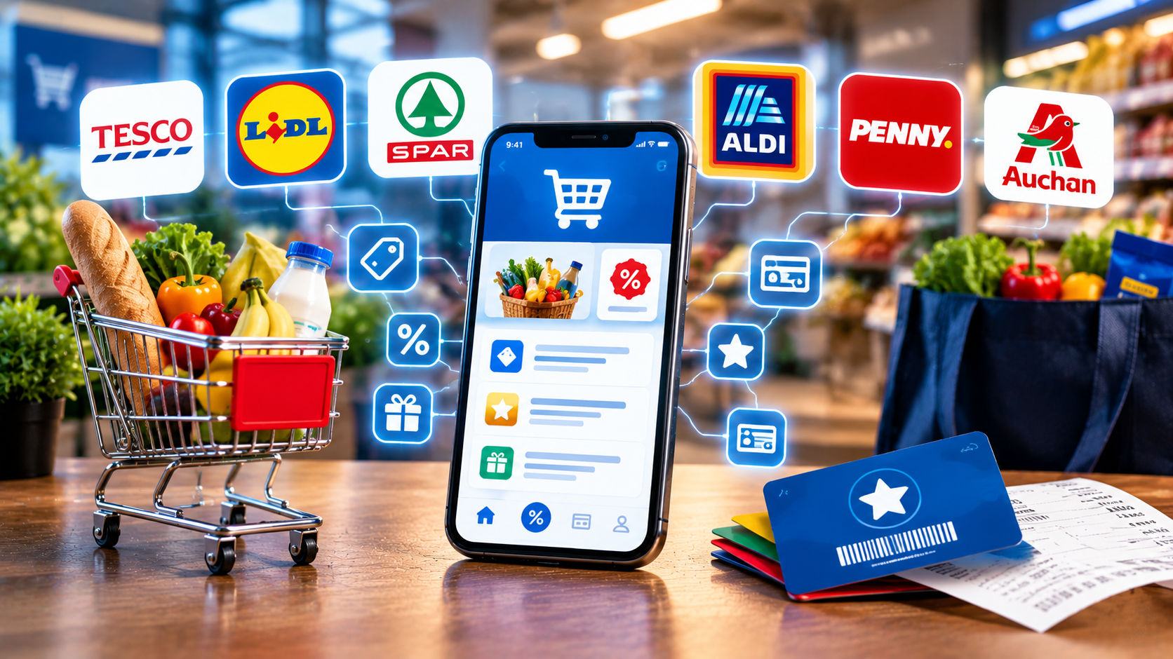 Legjobb bevásárló- és hűségalkalmazások 2026 – Tesco, Lidl, SPAR, ALDI, PENNY, Auchan