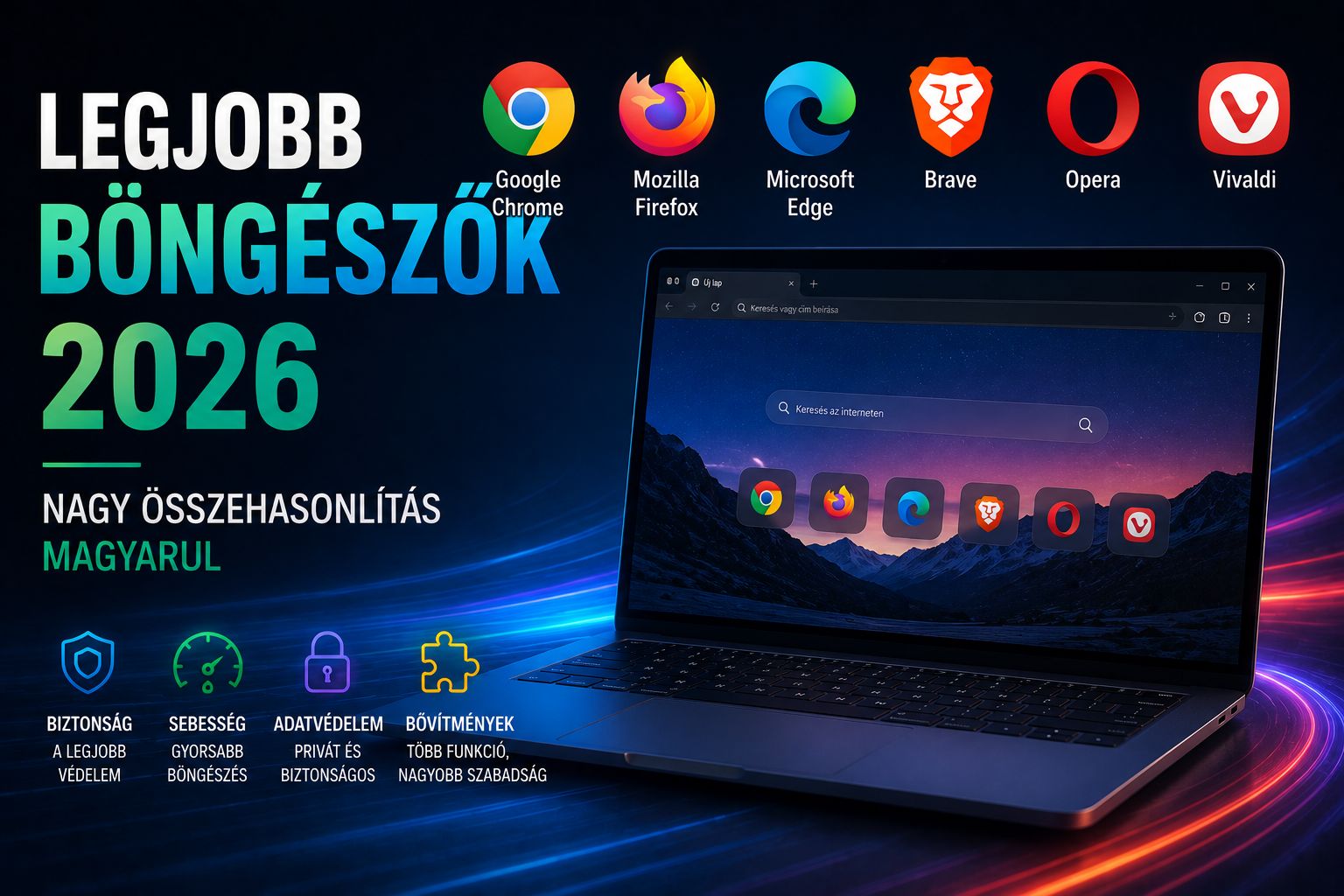 Legjobb böngészők 2026 – nagy összehasonlítás magyarul
