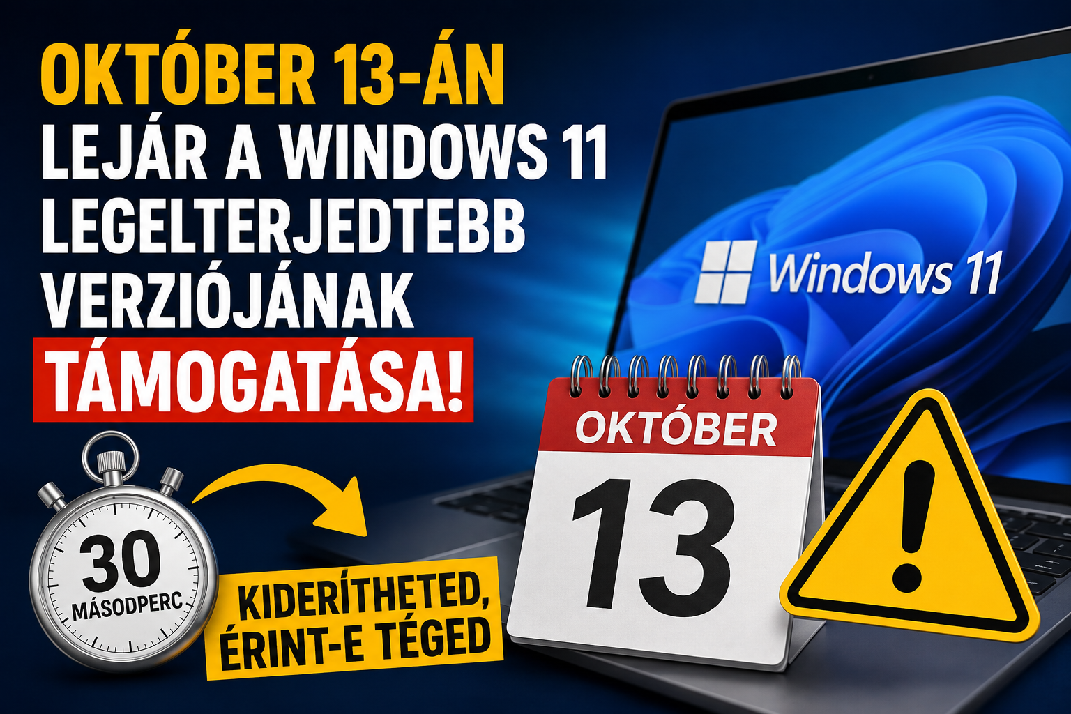 Október 13-án lejár a Windows 11 legelterjedtebb verziójának támogatása – 30 másodperc alatt kiderítheted, érint-e téged