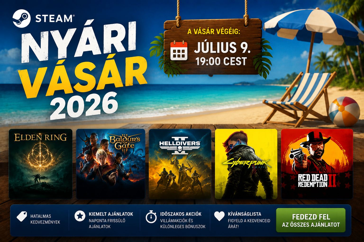 Steam nyári vásár 2026: meddig tart és mit érdemes megvenni