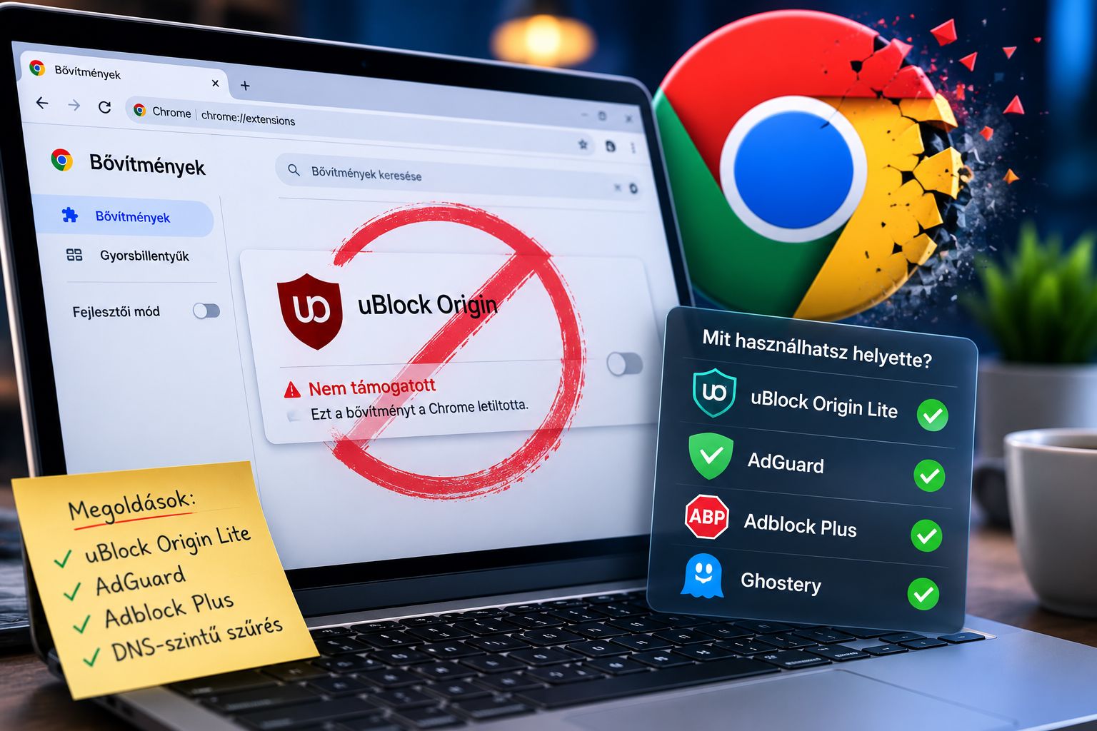 Vége a uBlock Originnek a Chrome-ban – itt van, mit tehetsz