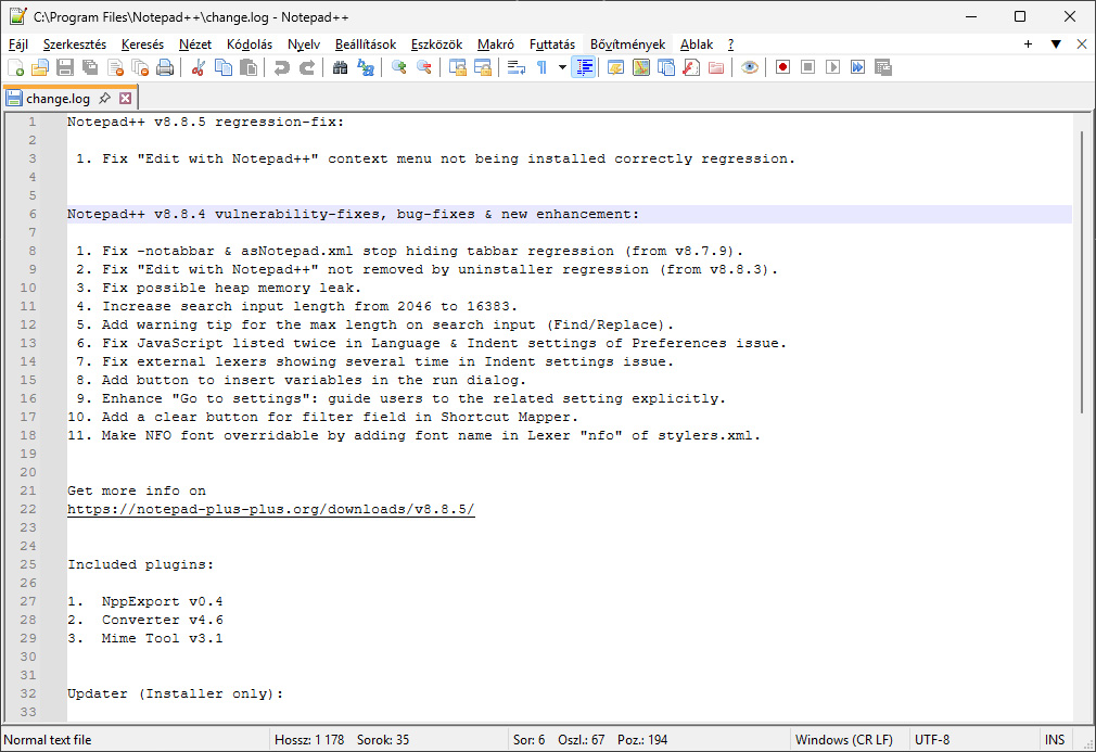 Notepad++ első inditás