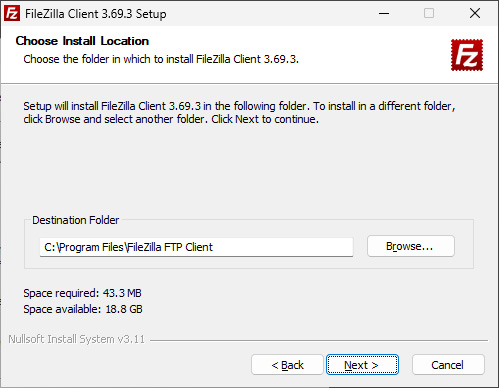 Filezilla könyvtárválasztás
