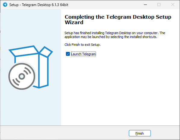 Telegram telepítés befejezése