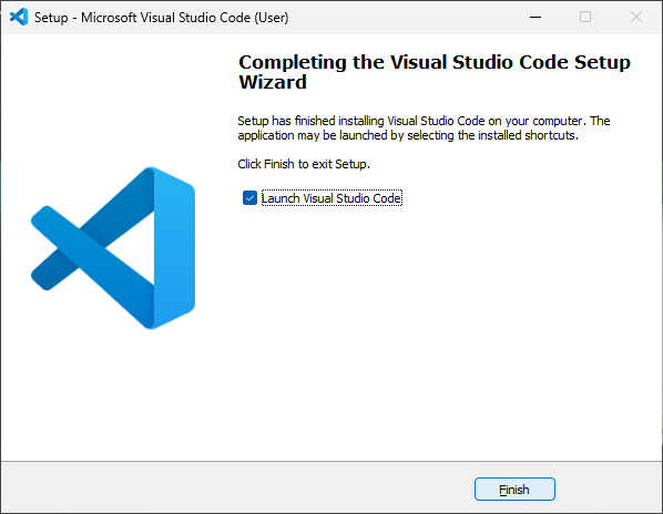 VS Code telepítés befejezése