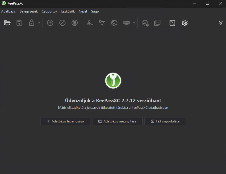 KeePassXC indítás