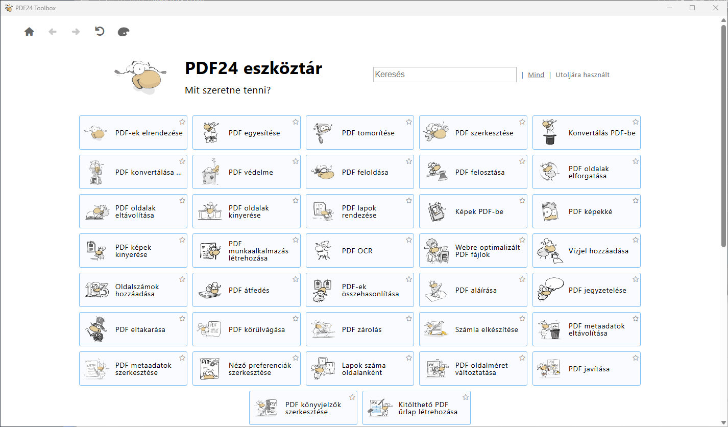 PDF24 Creator nyitóképernyő