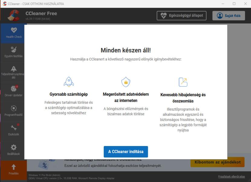CCleaner minden kész