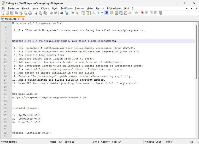 Notepad++ első inditás