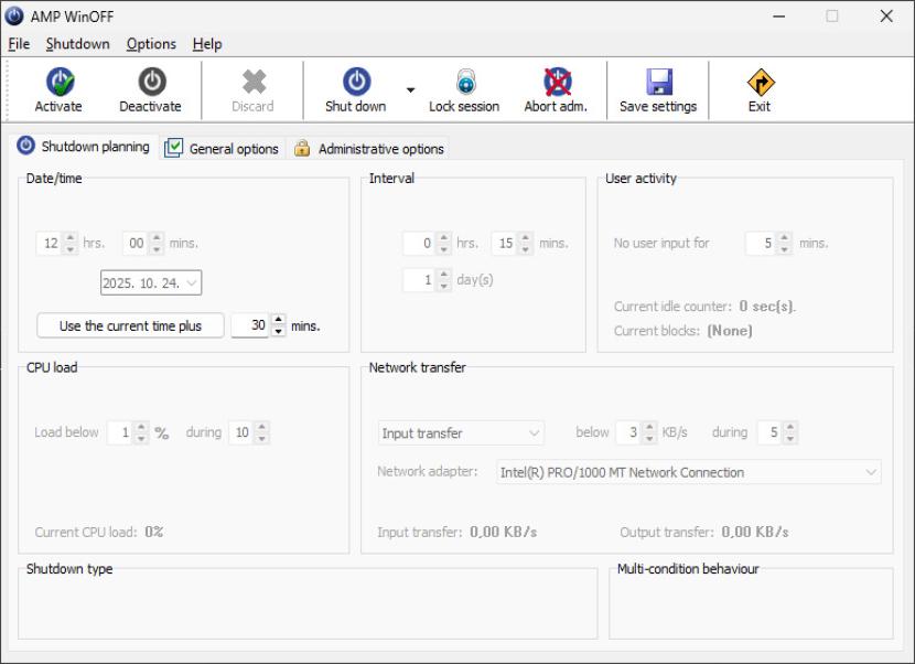 AMP WinOFF nyitókép