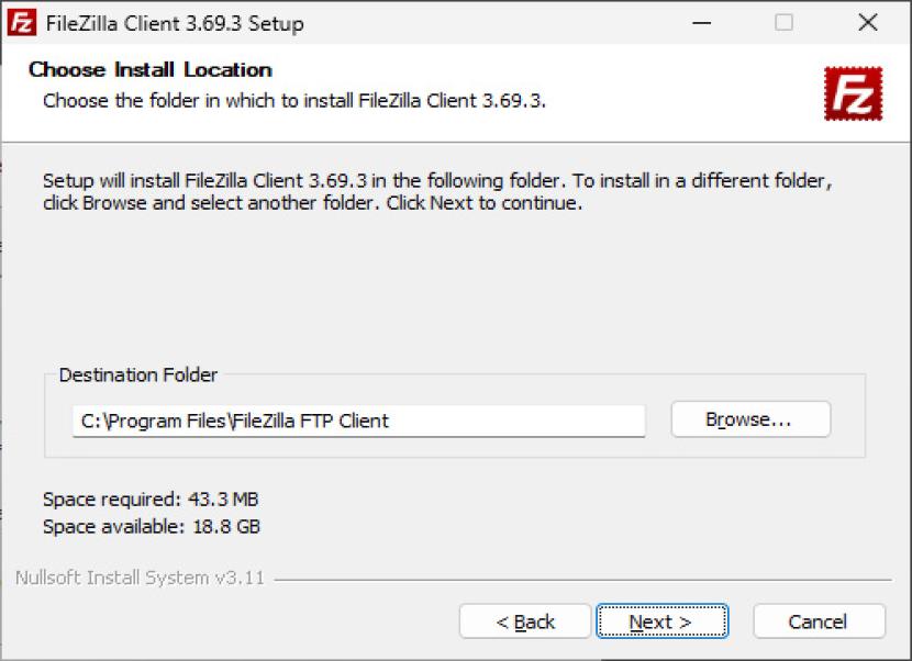 Filezilla könyvtárválasztás