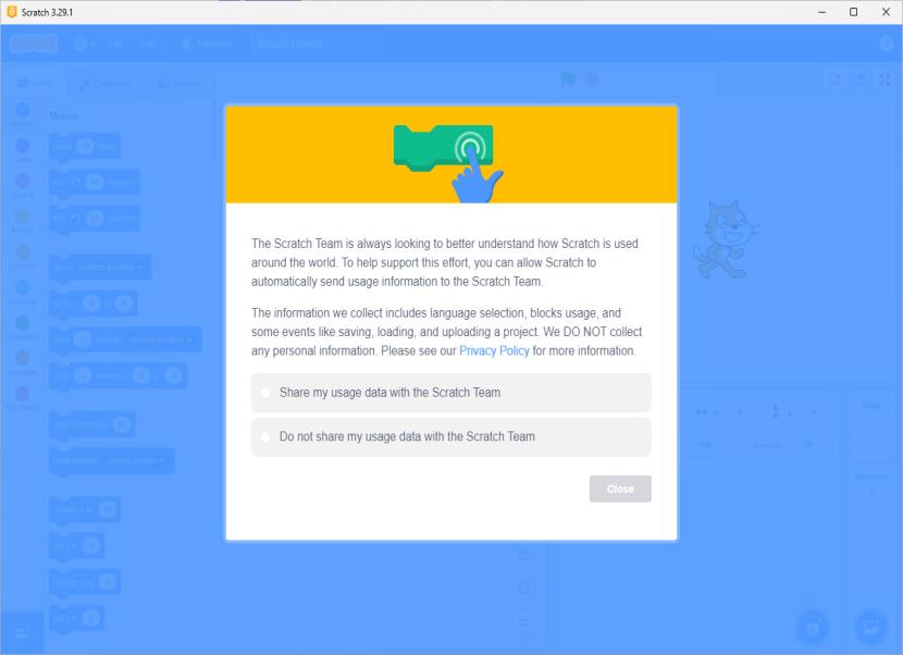 Scratch App indítóképernyő