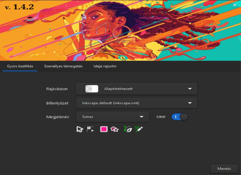 Inkscape nyitóképernyő