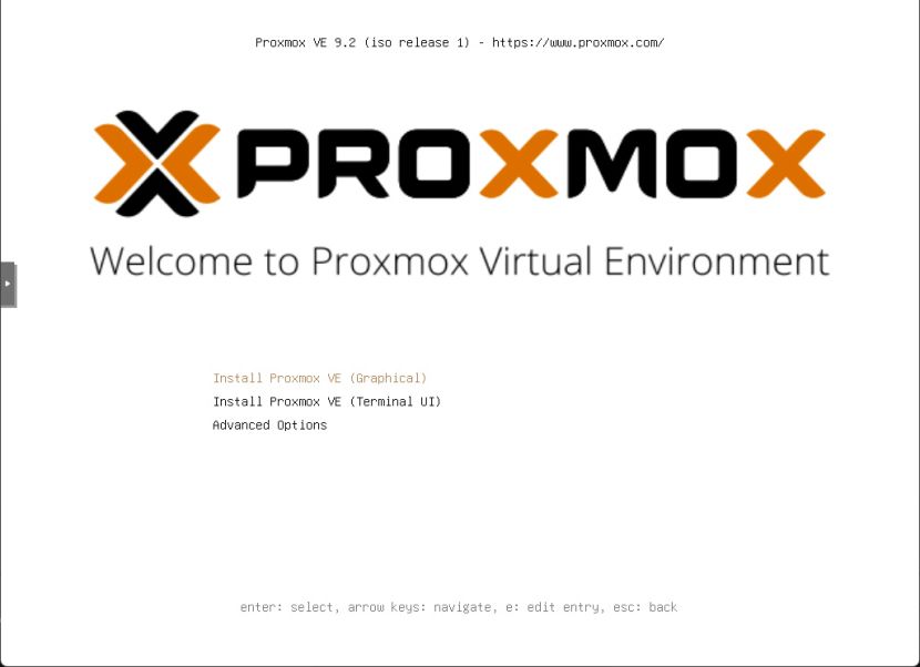 Proxmox telepítő