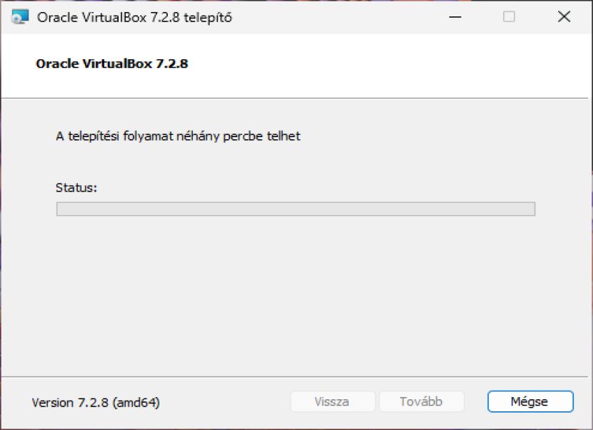 Virtualbox telepítő