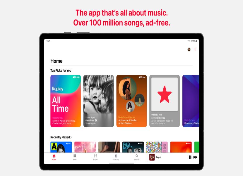 Apple Music tablet