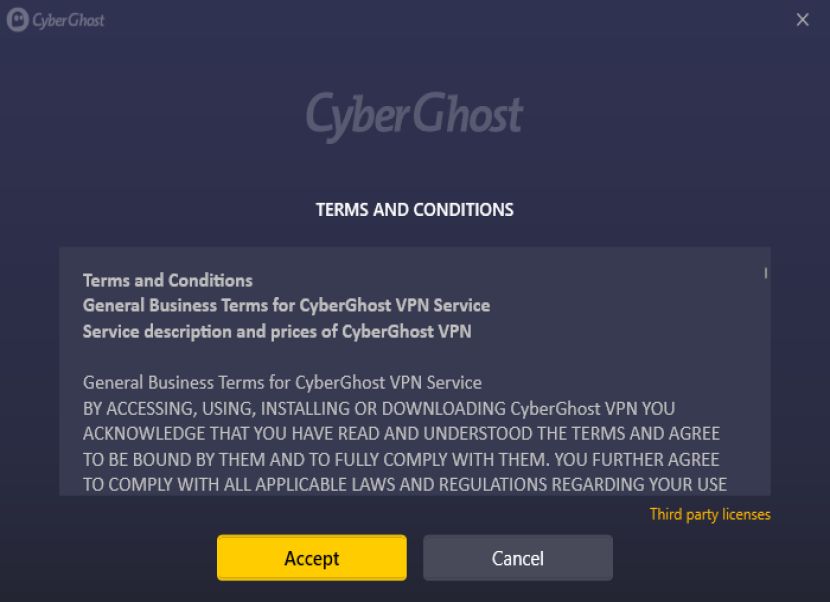 CyberGhost VPN license