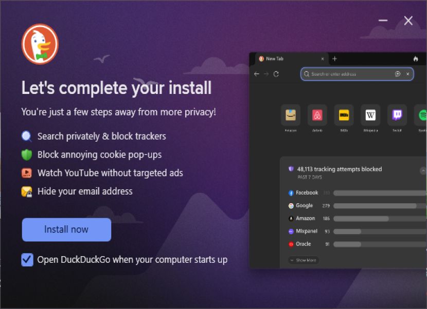 DuckDuckGo böngésző