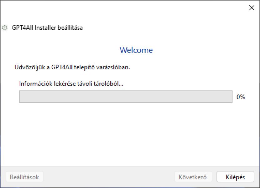 GPT4All telepítés 2