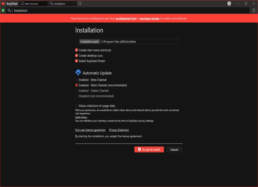 Anydesk install
