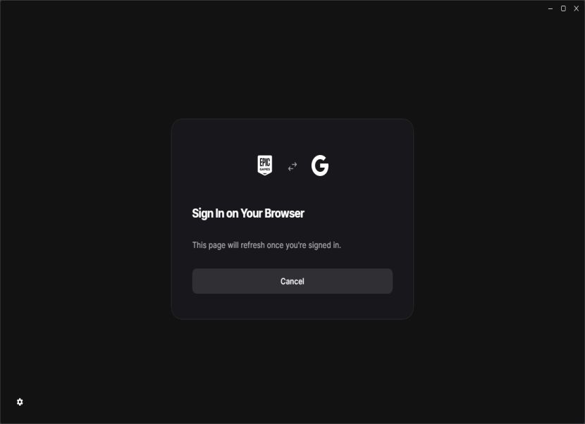 Epic Games Launcher bejelentkezés