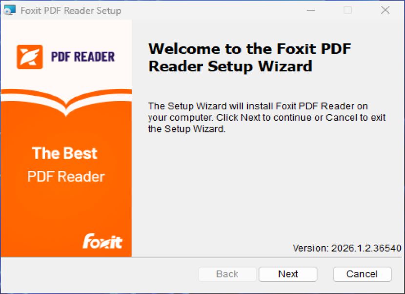 Foxit PDF Reader telepítés