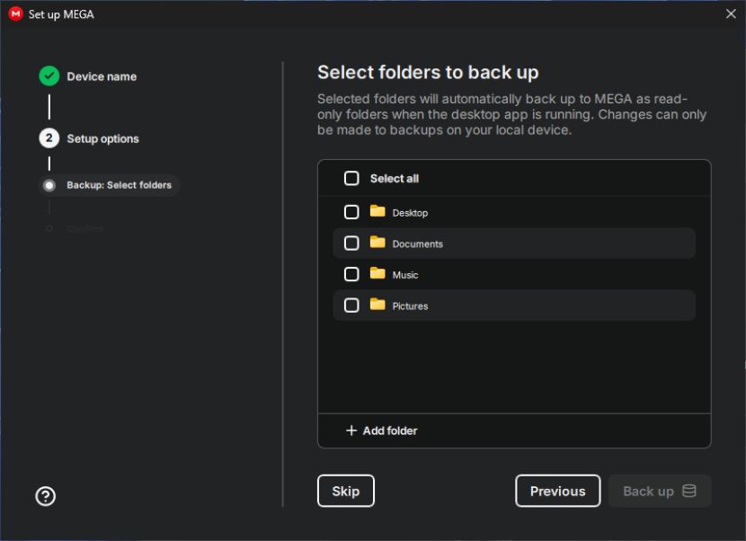 MEGA backup