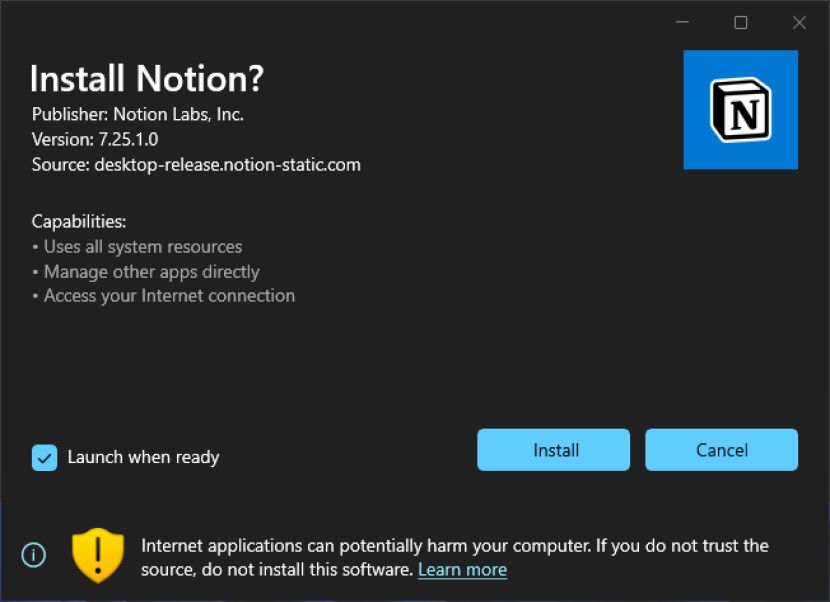Notion telepítés