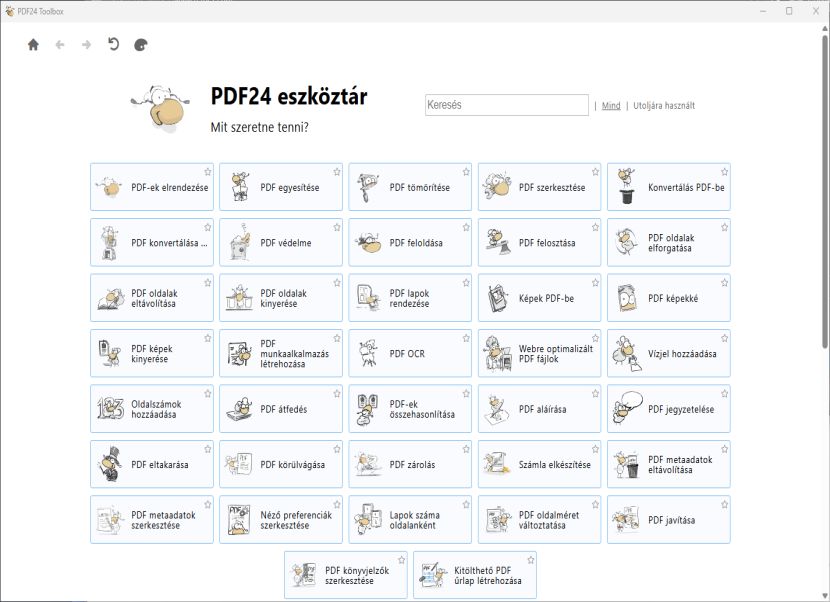 PDF24 Creator nyitóképernyő