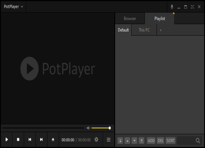 PotPlayer nyitóképernyő