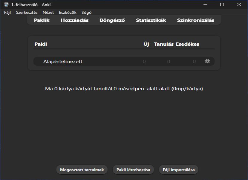 Anki képernyő