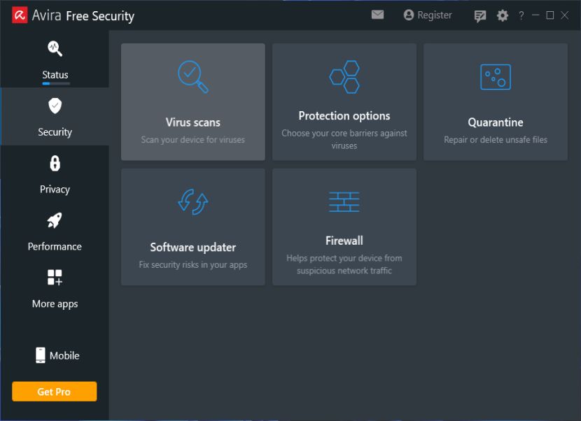 Avira Free Security biztonság