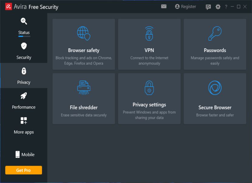 Avira Free Security magánélet