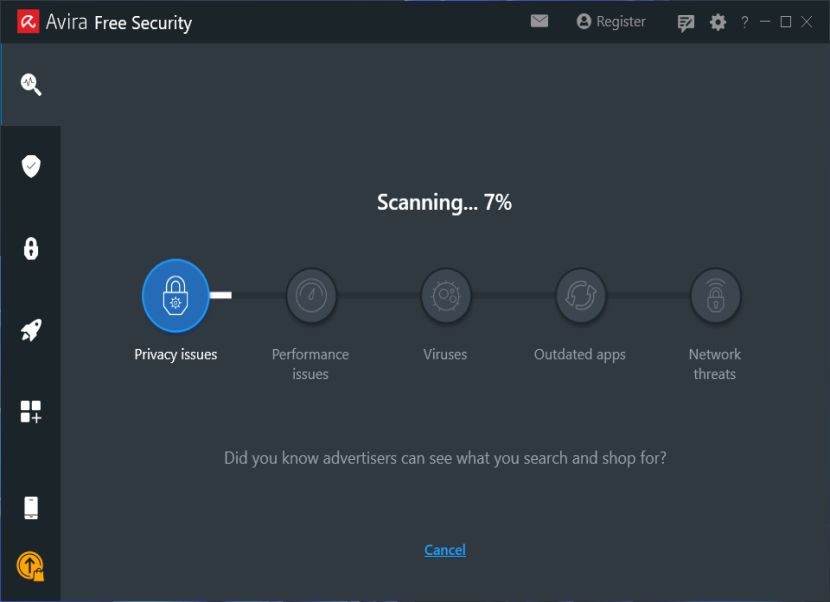 Avira Free Security scan