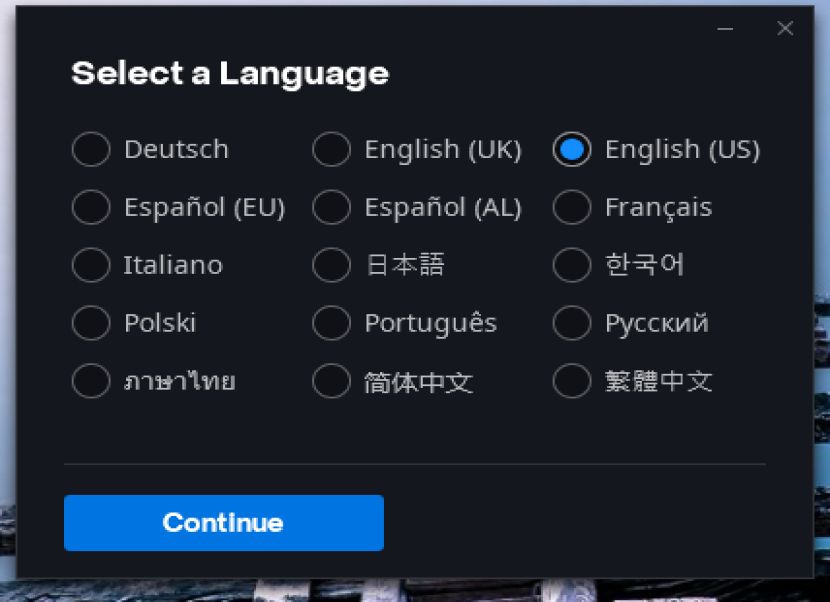 Battle.net nyelvválasztó