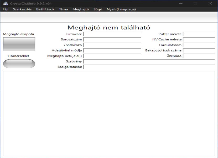 CrystalDiskInfo képernyő