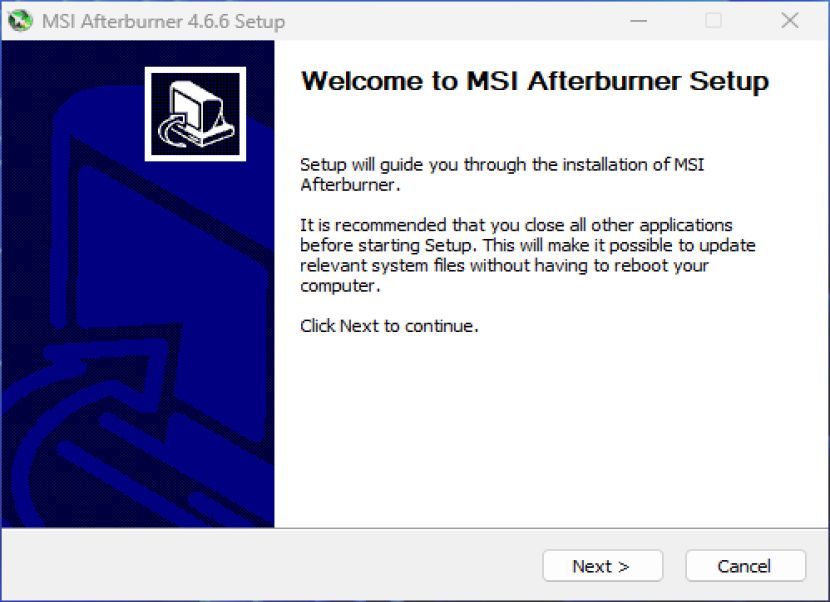 MSI Afterburner telepítés