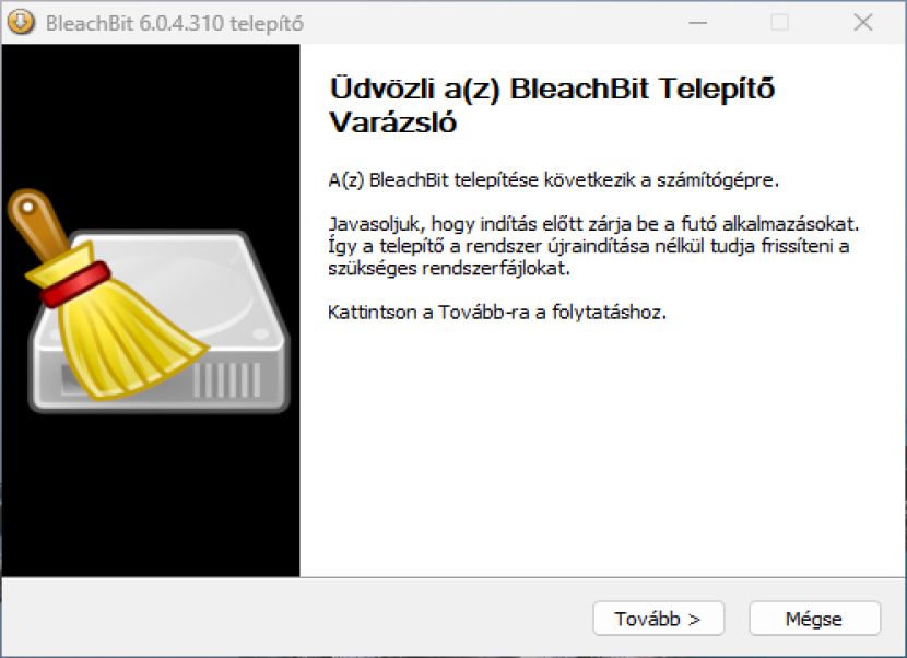 BleachBit telepítés