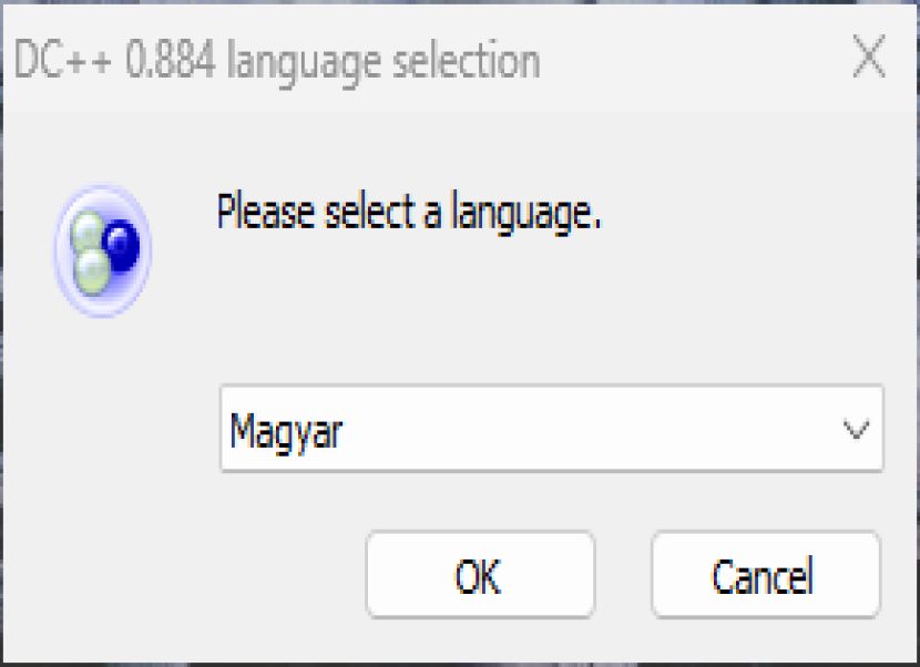 DC++  nyelvválasztó