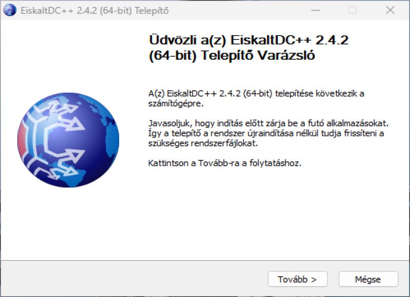 EiskaltDC++ telepítés