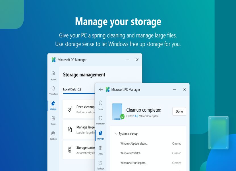 Microsoft PC Manager Storage