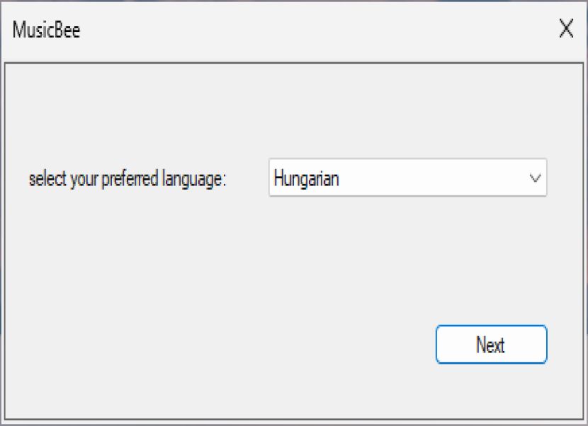 MusicBee nyelvválasztás