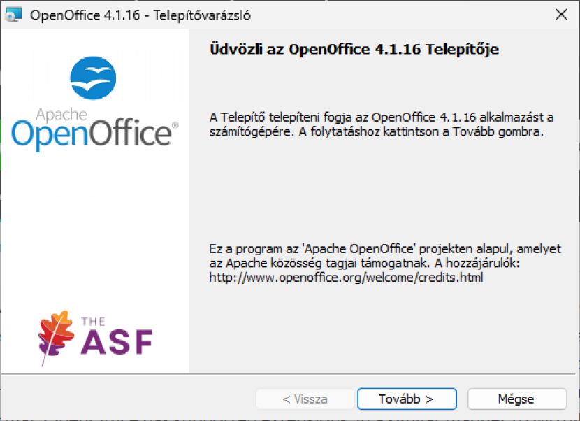 OpenOffice telepítő
