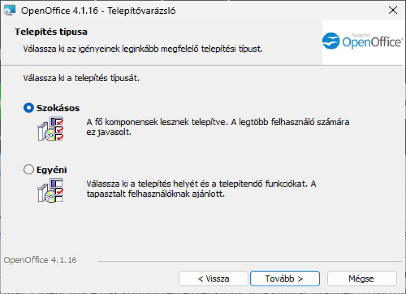 OpenOffice választó