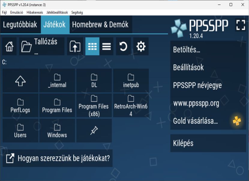 PPSSPP választó
